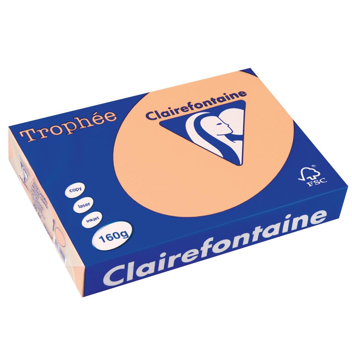 Clairefontaine - Trophée tel, papier coloré, A4, 160 g, 250 feuilles, saumon