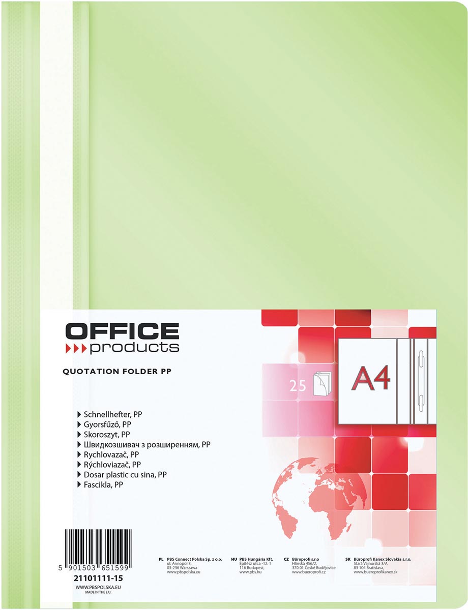 Produits OFFICE - dossier à fixation rapide, vert clair
