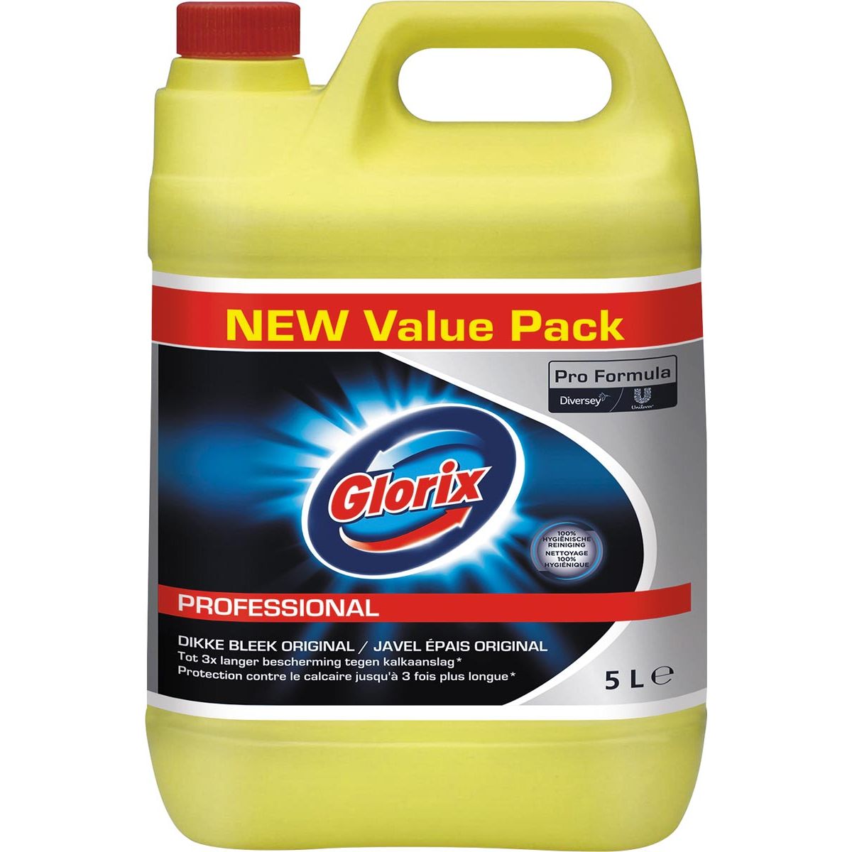 Glorix - Nettoyant WC Pro Formula Javel épais Original au chlore, bouteille de 5 l