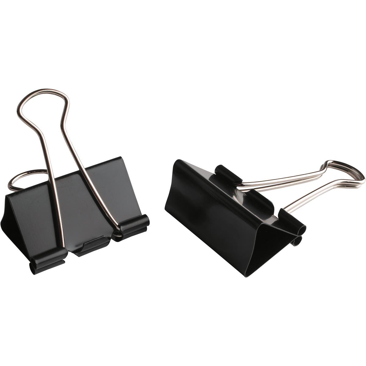 LPC - clip rabattable, 41 mm, noir, boîte de 12 pièces