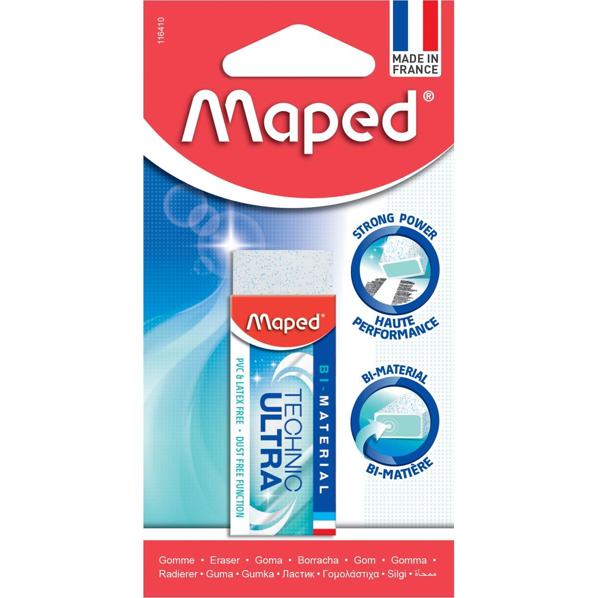 Maped - gum Technic Ultra, wit, blister met 1 stuk