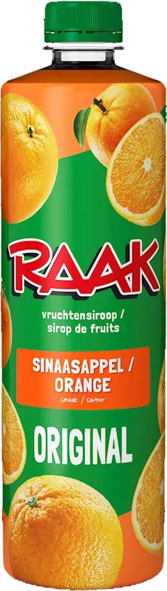 Raak - siroop sinaasappel, fles van 75 cl