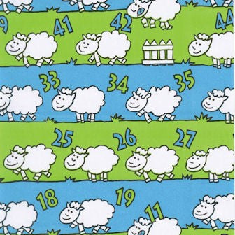 Klika - Papier d'emballage cadeau Compter les moutons papier d'emballage cadeau bleu 70 cm