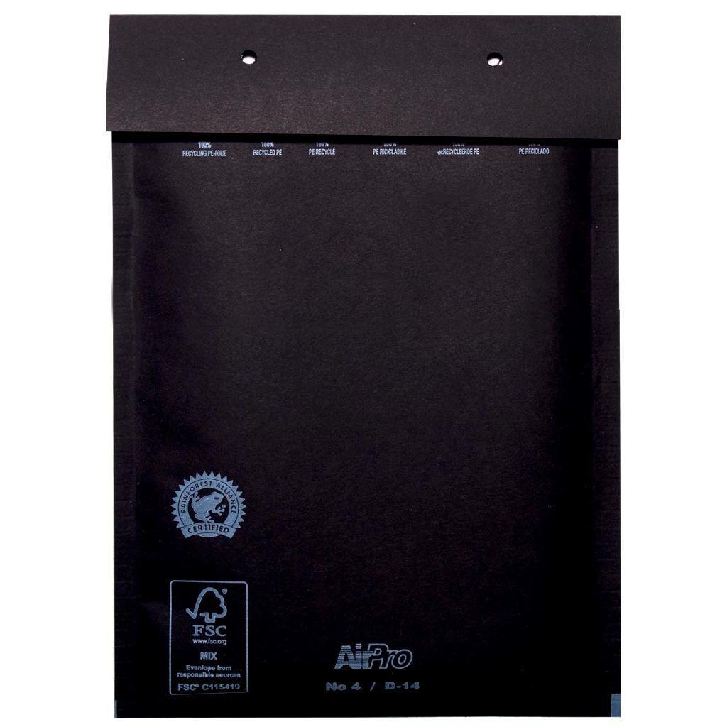 Airpro - Luchtkussenenveloppen 180x265 mm, doos van 100 stuks, zwart