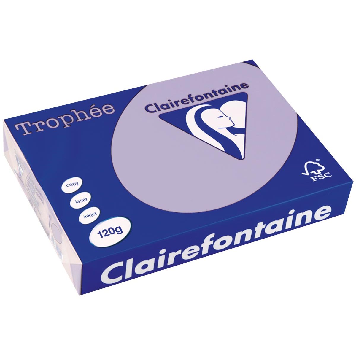 Clairefontaine - Trophée tel, farbiges Papier, A4, 120 g, 250 Blatt, lila