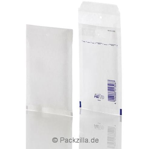 Airpro - Bong-Luftpolstertaschen, ft 100 x 165 mm, mit Streifenverschluss, Karton mit 200 Stück, weiß