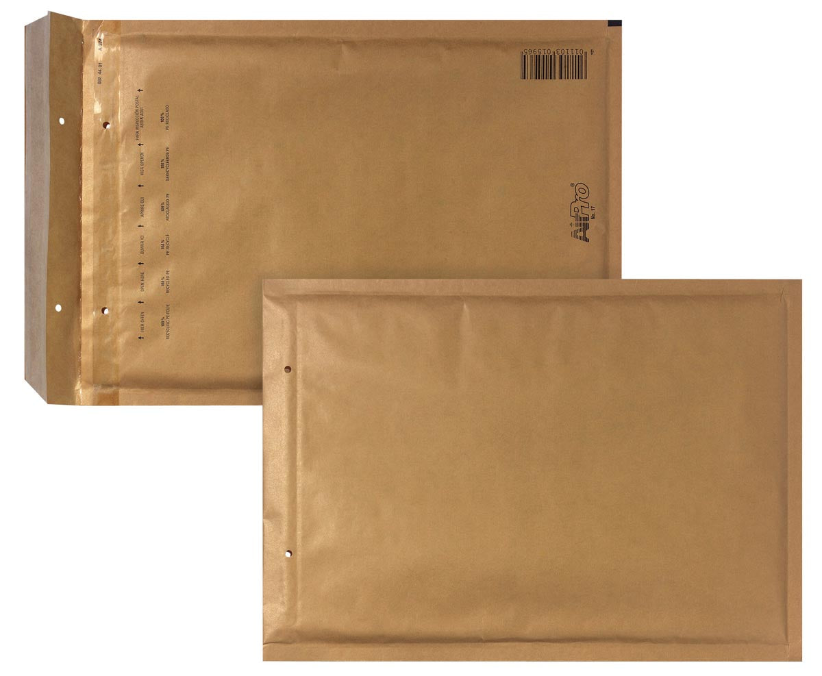 Airpro - Bong-Luftpolstertaschen, ft 180 x 265 mm, mit Streifenverschluss, Karton mit 100 Stück, braun
