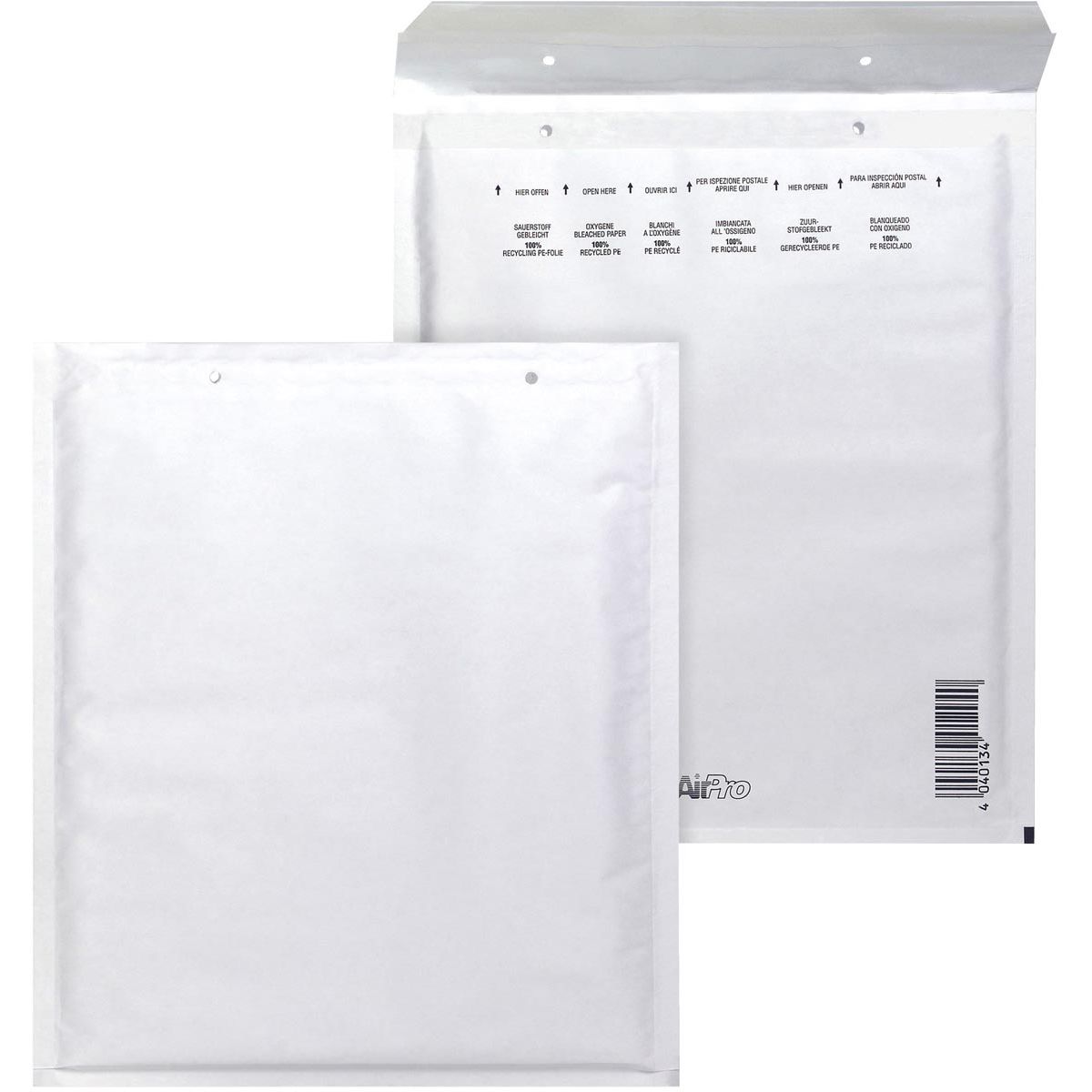 Airpro - Enveloppes à bulles pour bang, ft 220 x 265 mm, avec fermeture à bande, boîte de 100 pièces, blanc