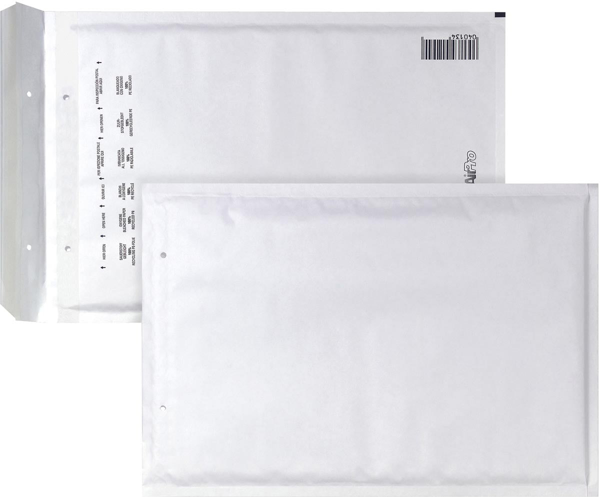 Airpro - Bong luchtkussenenveloppen, ft 220 x 340 mm, met stripsluiting, doos van 100 stuks, wit