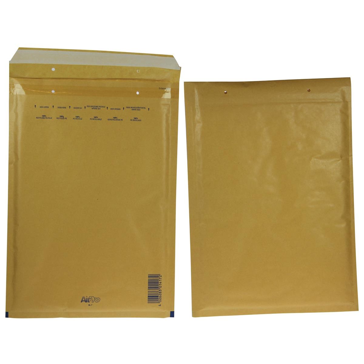 Airpro - Bong luchtkussenenveloppen, ft 230 x 340 mm, met stripsluiting, doos van 100 stuks, bruin