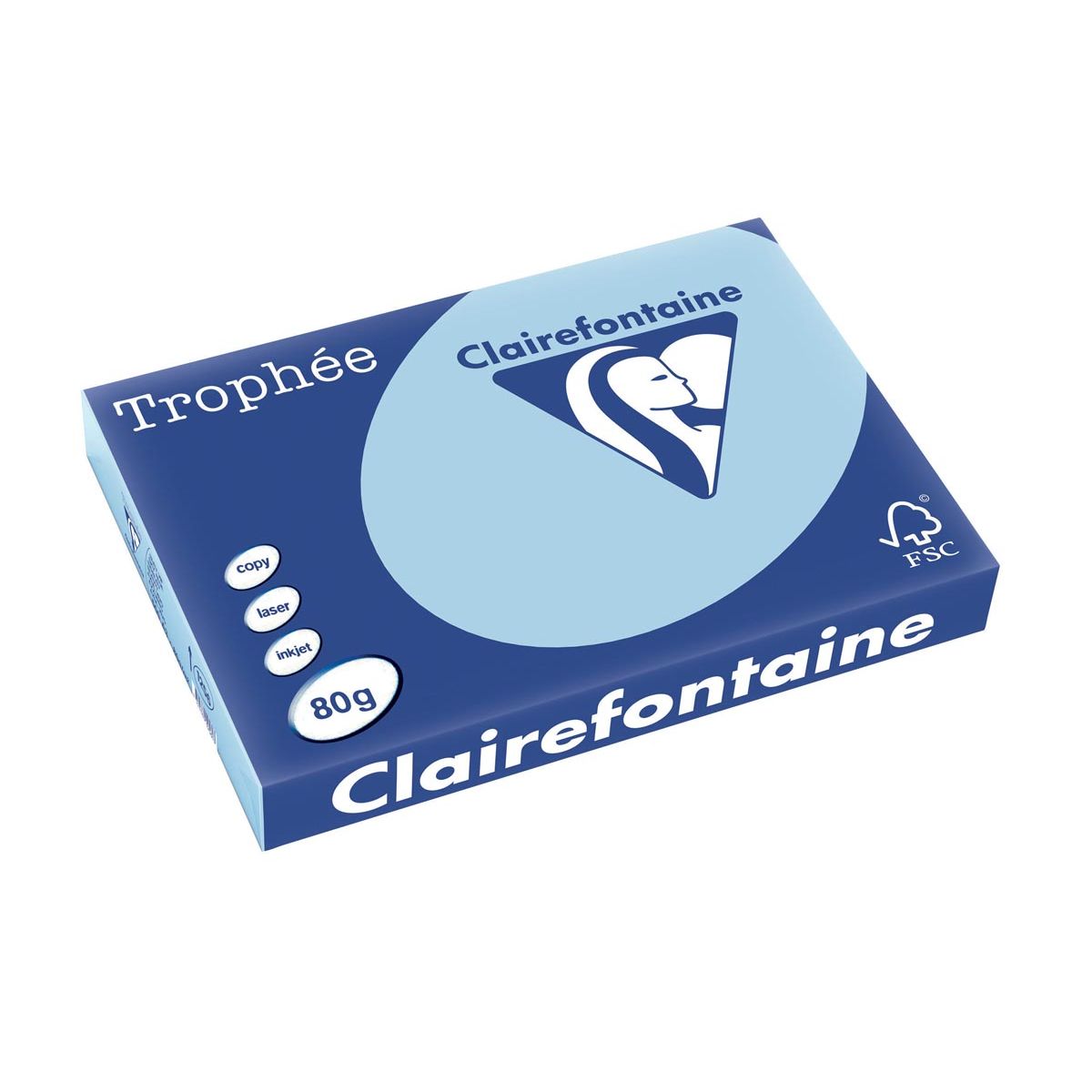 Clairefontaine - Trophée tel, papier coloré, A3, 80 g, 500 feuilles, bleu