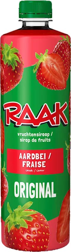 Raak - siroop aardbei, fles van 75 cl