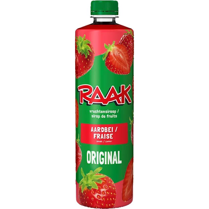 Raak - siroop aardbei, fles van 75 cl