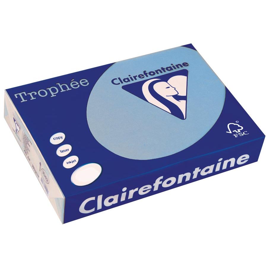 Clairefontaine - Trophée Intens, gekleurd papier, A3, 80 g, 500 vel, koningsblauw
