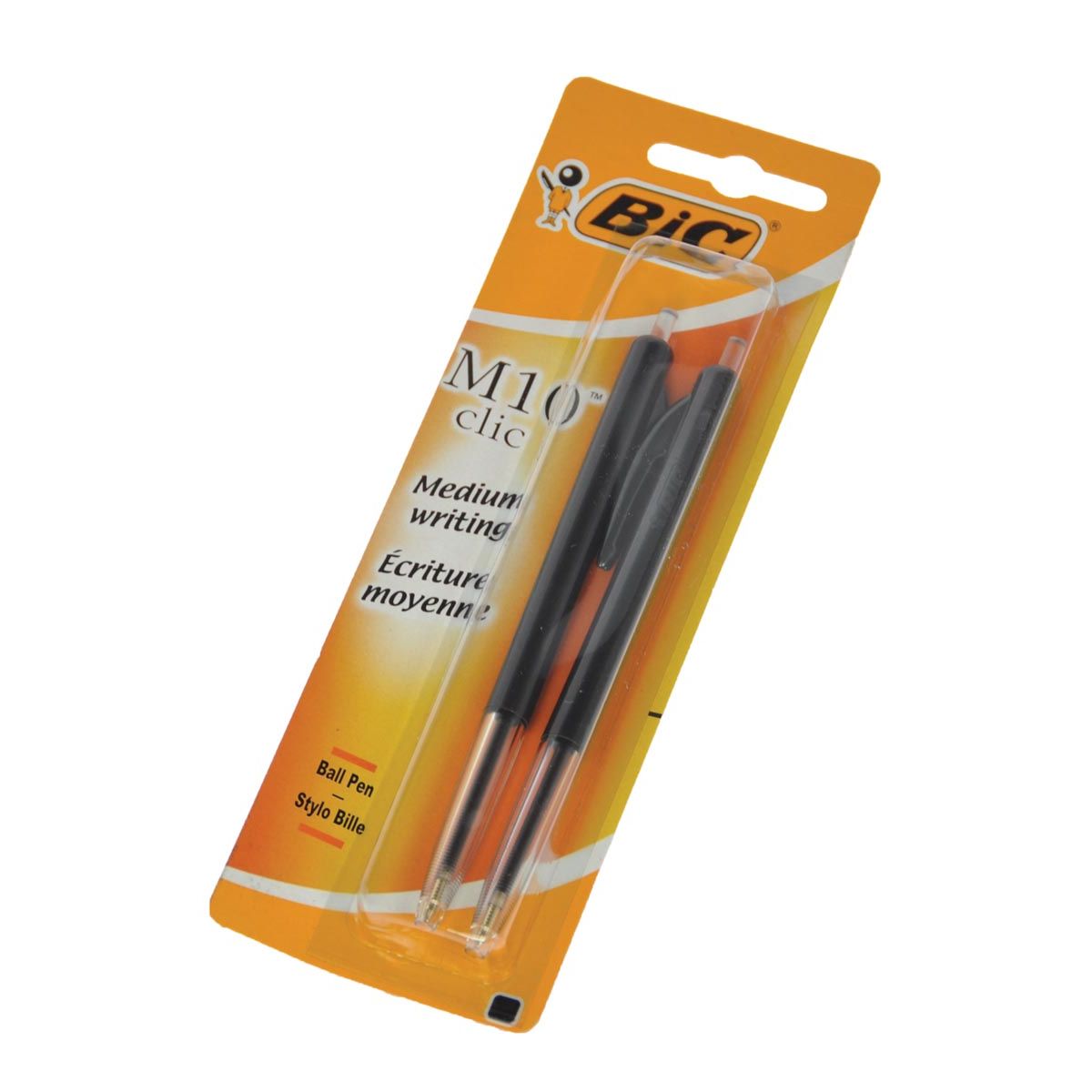 BIC - balpen M10 Clic op blister, medium punt, zwart