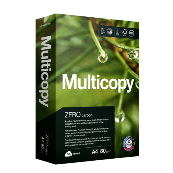 Multicopy - Papier copie Zero A4 80gr blanc 500 feuilles | 5 pièces