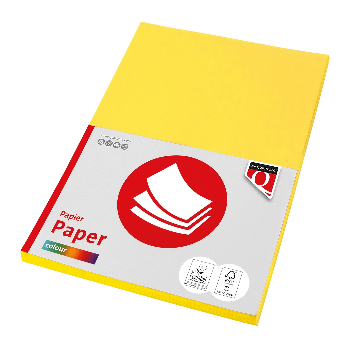 Quantore - Papier copie Couleur A4 80gr jaune 100 feuilles