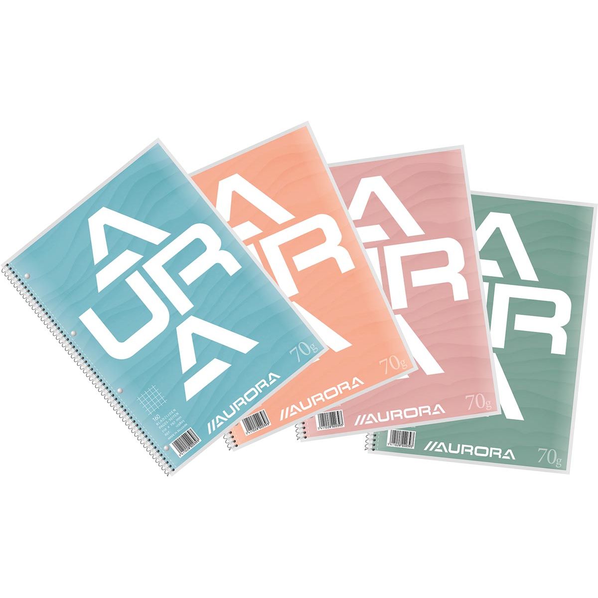 Aurora - Vorlesungsblock A4, 70 g/m², kariert 5 mm, 80 Blatt