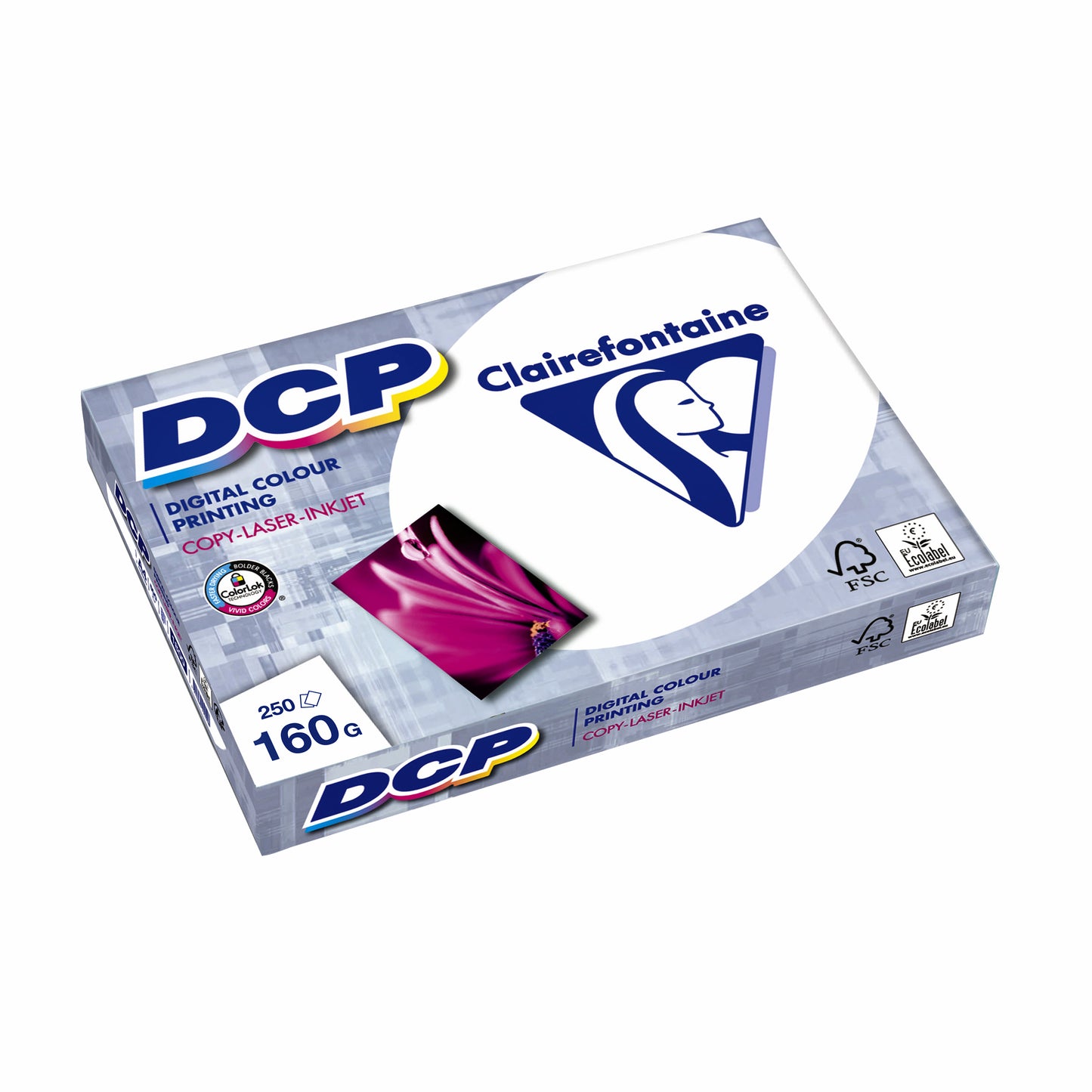 Clairefontaine - Laserpapier DCP A4 160gr weiß 250 Blatt | 4 Stück