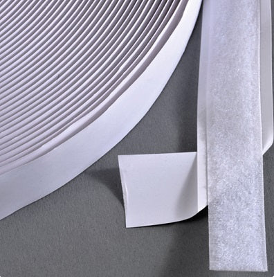 Klika - Bande Velcro auto-adhésive 20mm blanche 5 mètres boucle 15 pièces