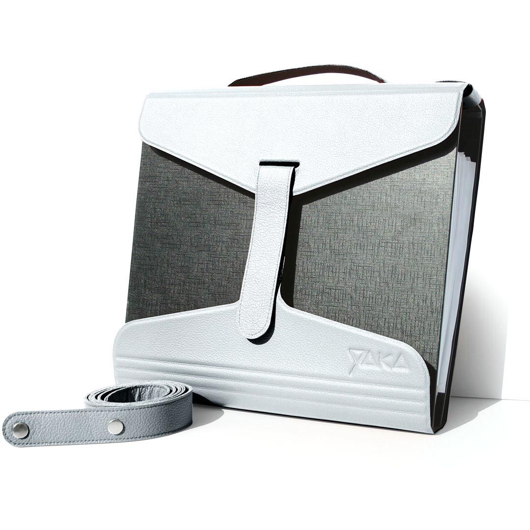 YAKA - porte-dossier, cuir blanc