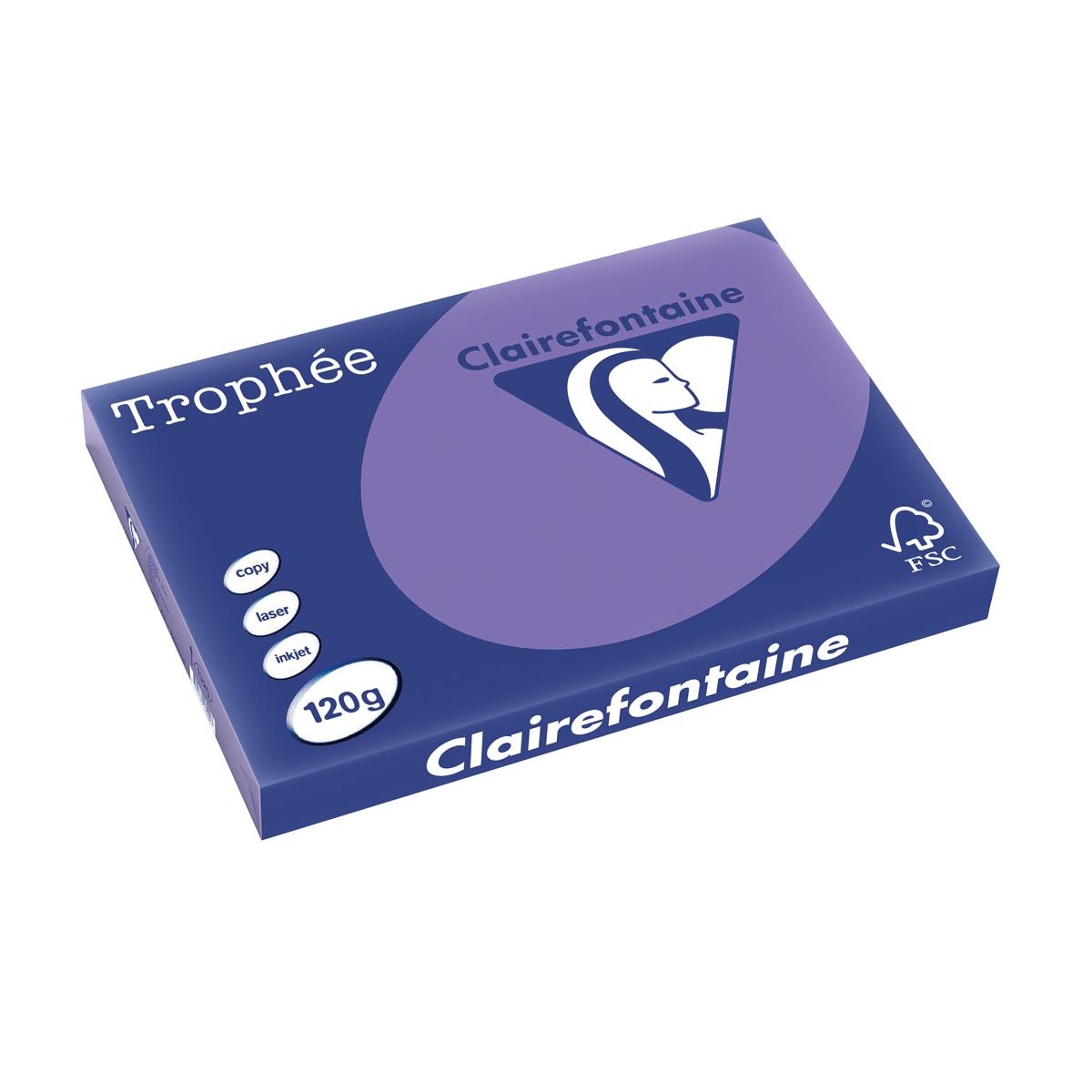 Clairefontaine - Trophée Intens, papier coloré, A3, 120 g, 250 feuilles, violet