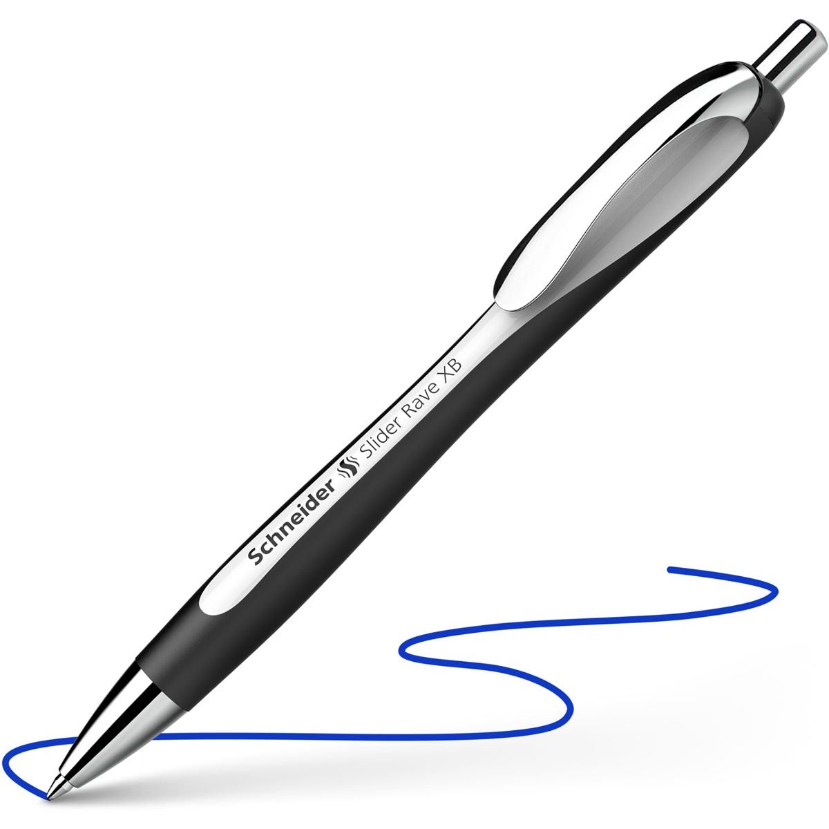 Schneider - balpen Slider Rave, extra breed, blauwe inkt, wit/zwart