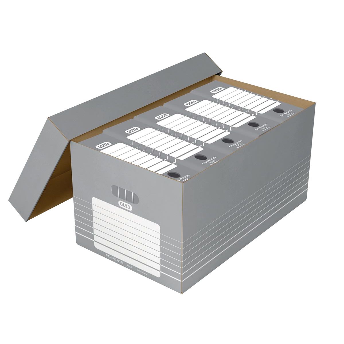 Elba - Aufbewahrungsbox, grau und weiß, 5er Pack