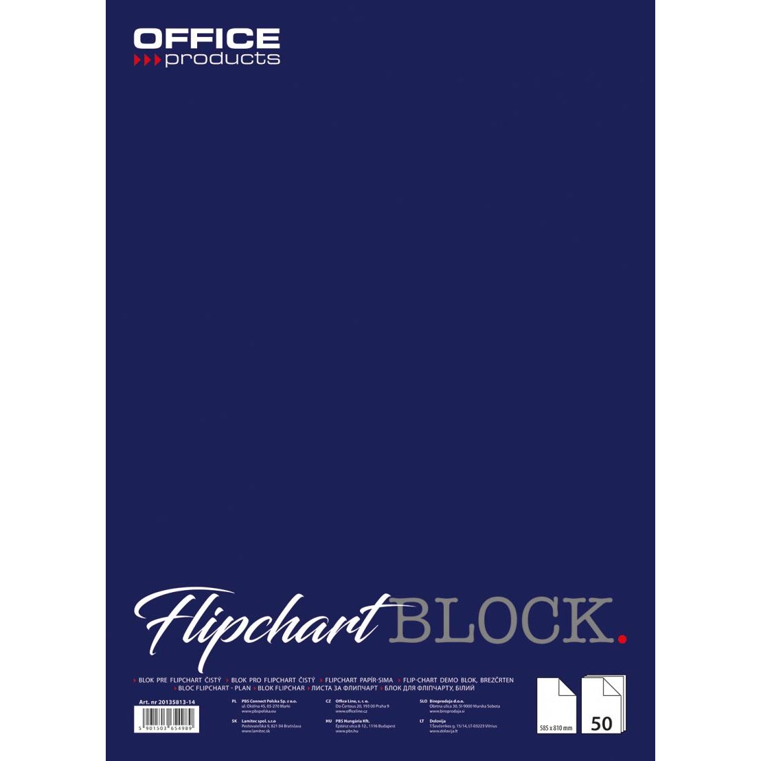 OFFICE products - flip-overblok, 58,5 x 81 cm, effen, 50 vel