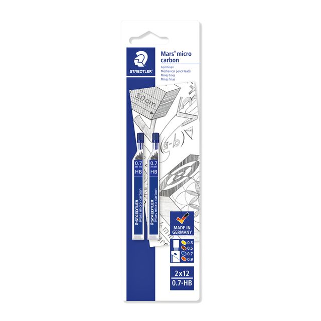Staedtler - Potloodstift Carbon Micro 0.7mm HB blister 2 stuks