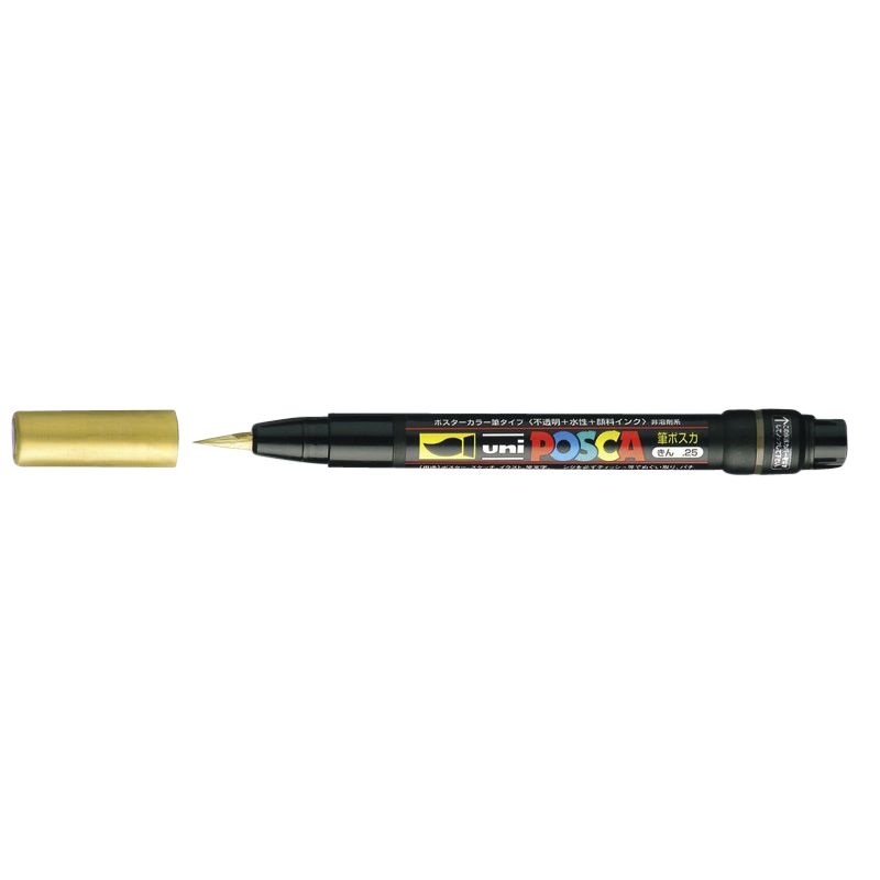 Posca - Paintmarker uni pcf350 brush 1-10mm goud | 5 stuks