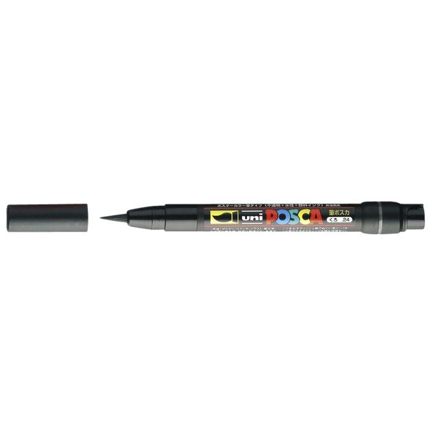 Posca - Paintmarker uni pcf350 brush 1-10mm zwart | 5 stuks