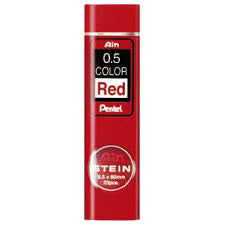 Pentel - Mine de crayon Ain Stein HB 0.5mm rouge tube de 20 pièces
