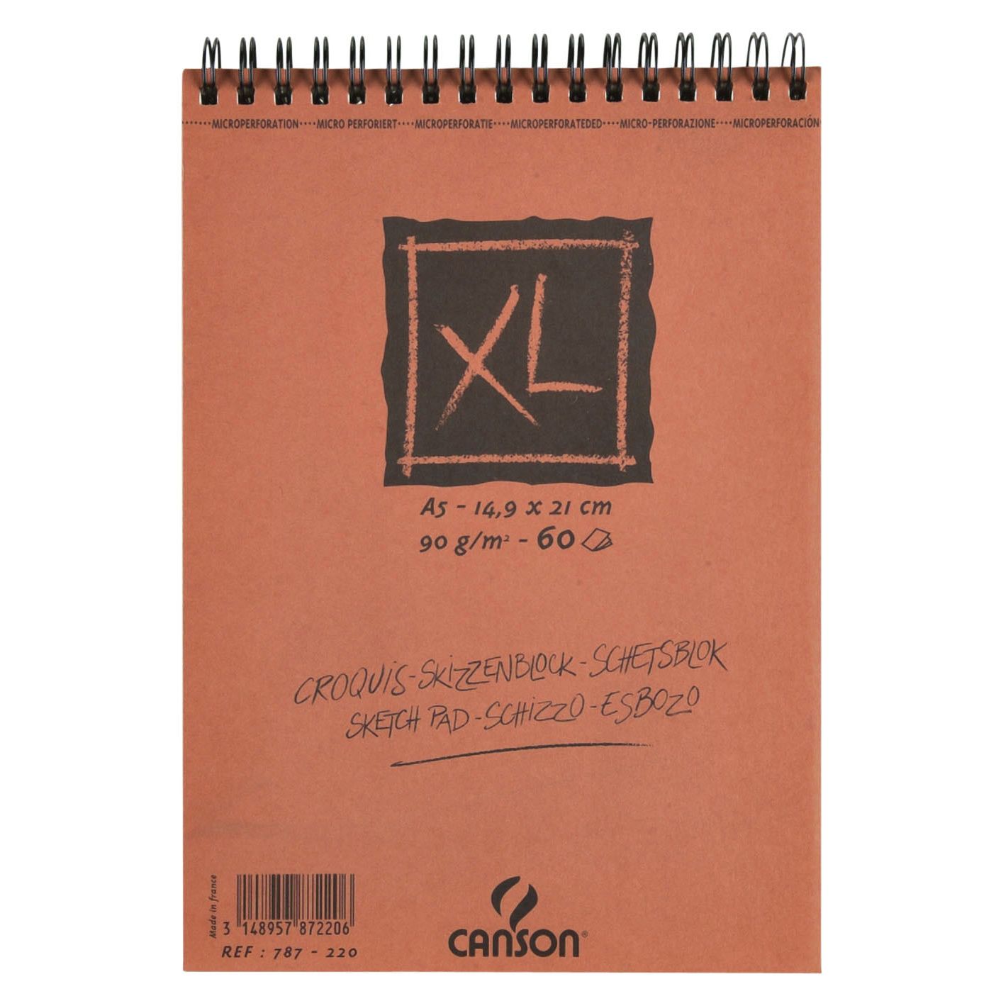 Canson - Skizzenpapier XL Sketch 60 Blatt 90gr A5 elfenbeinweiß | 5 Stück