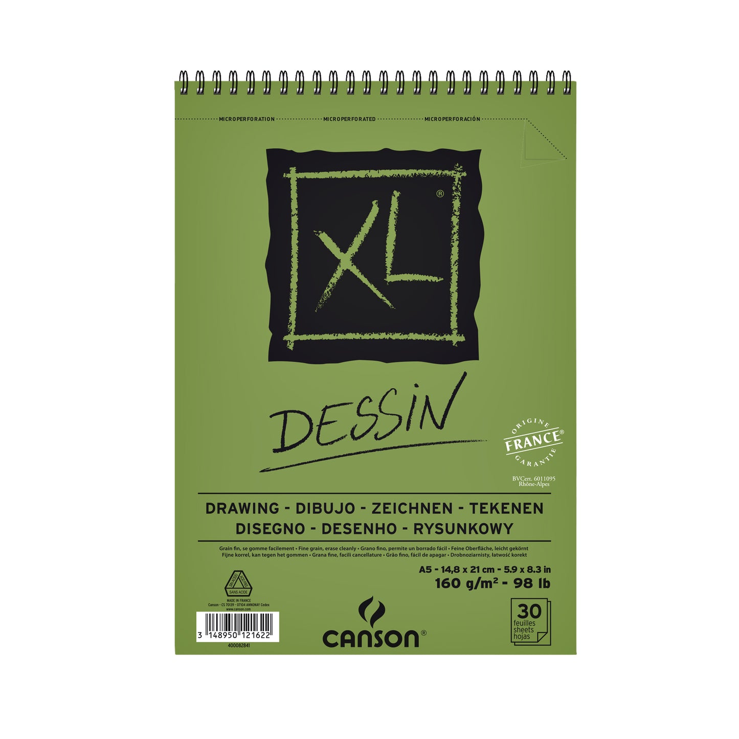 Canson - Papier dessin XL Dessin 30 feuilles 160gr A5 blanc
