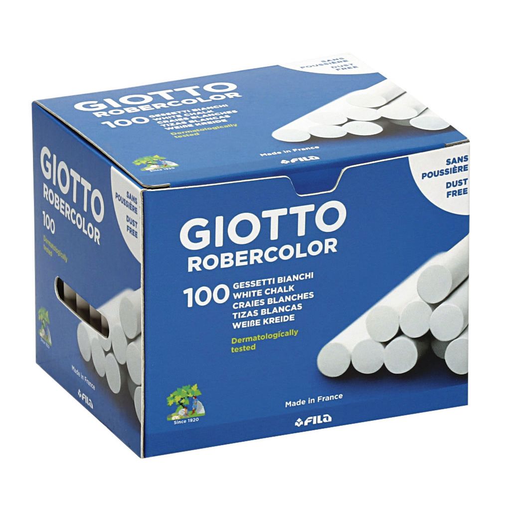 Giotto - Boîte à craies pour tableau noir de 100 pièces blanc