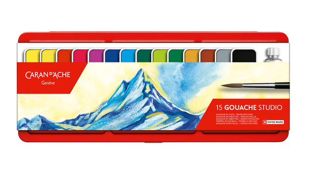 Caran d'ache - Peinture pour affiche en boîte de 15 couleurs