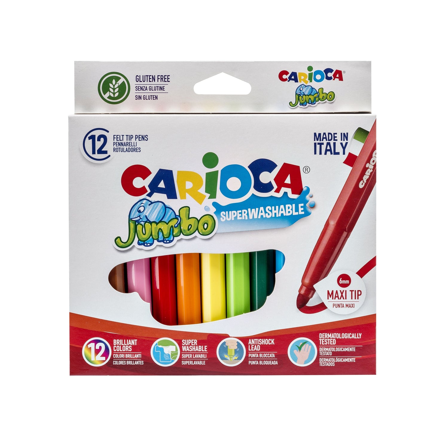 Carioca - Filzstift Maxi sortiertes Set mit 12 Stück