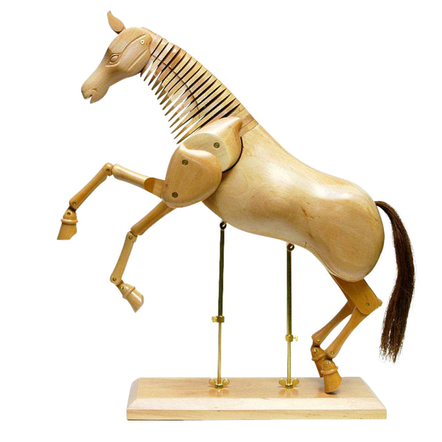 Conda - Cheval membre 50 cm bois naturel