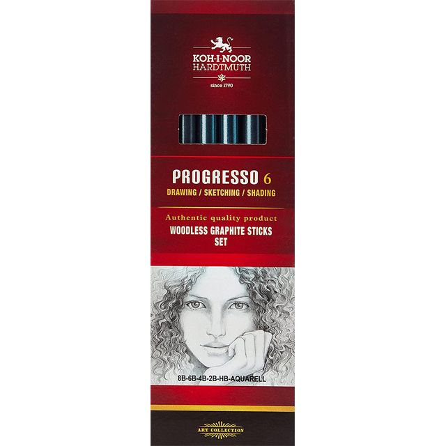 Koh-i-noor - Grafietstift progresso 8915 HB 8B + aqua | 4 stuks