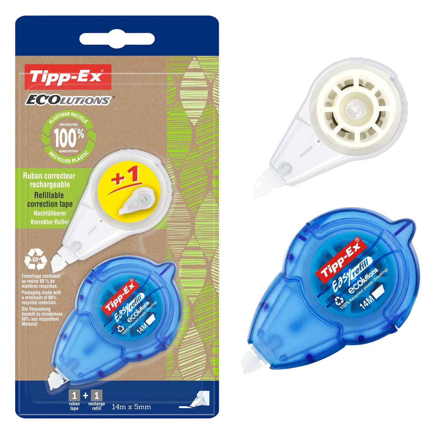 Tipp-ex - Korrektur Easy Ecolutions + Nachfüllung 5mmx14m Blister von 1+1