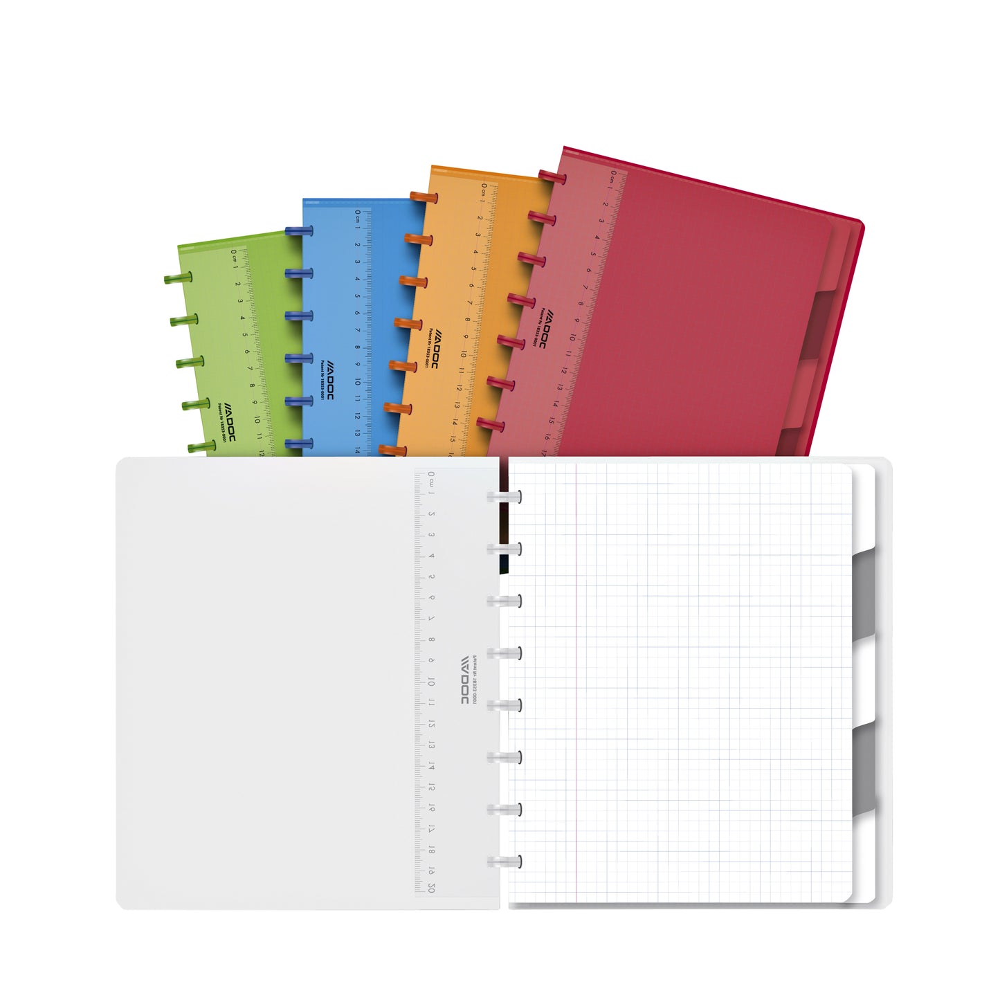 Adoc - Carnet A5 diamant 5x5mm 144 pages 90gr avec 5 onglets assortis