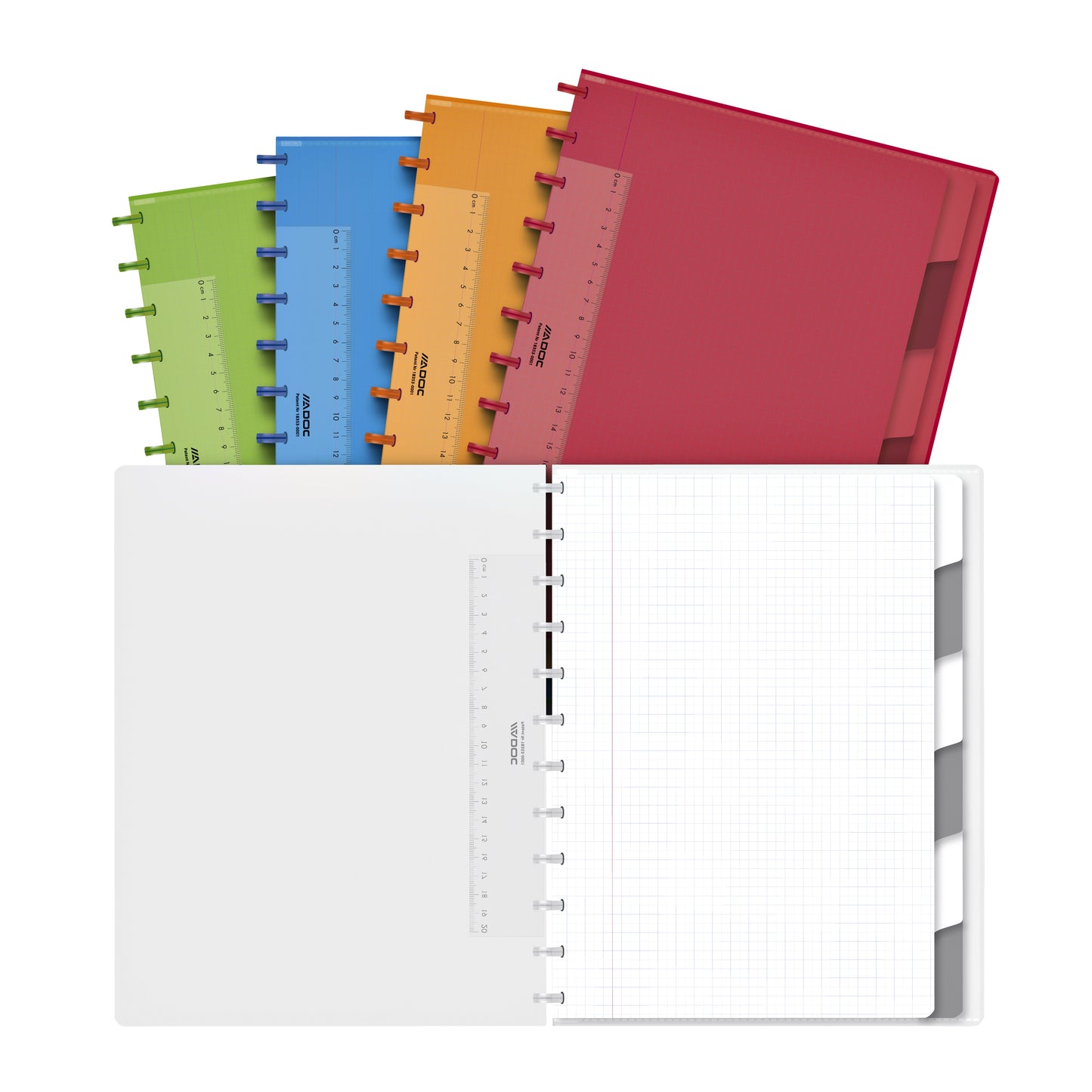 Adoc - Carnet A4 diamant 5x5mm 144 pages 90gr avec 6 onglets assortis