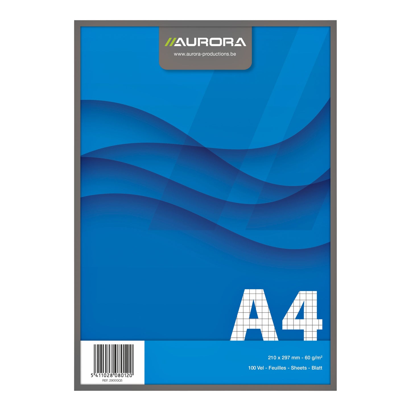Aurora - Schrijfblok a4 ruit 5x5mm 100vel 60gr bl | 10 stuks