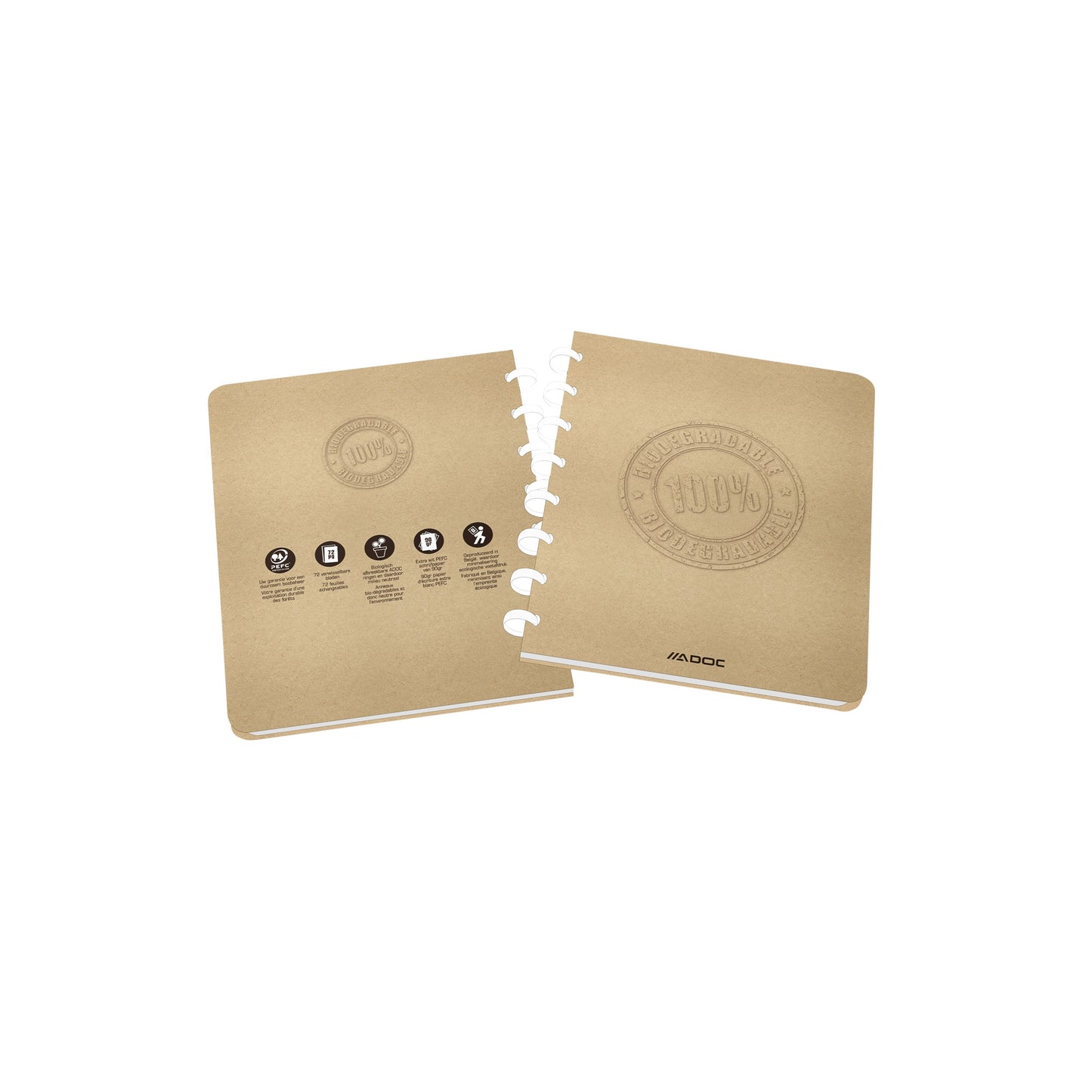 Adoc - Ecriture BIO A5 diamant 4x8mm 144 pages 90gr kraft