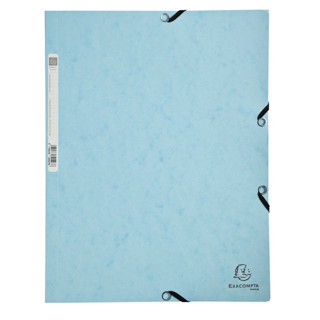 Exacompta - Elastomap Aquarell A4 3 Klappen 400gr Glanzkarton blau