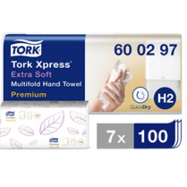 Tork - Handdoek H2 Xpress multifold 2-laags 212x340mm 7x100 vel wit 600297