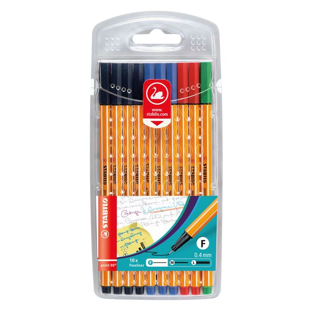 Stabilo - Fineliner point 88/10 fijn assorti etui à 10 stuks