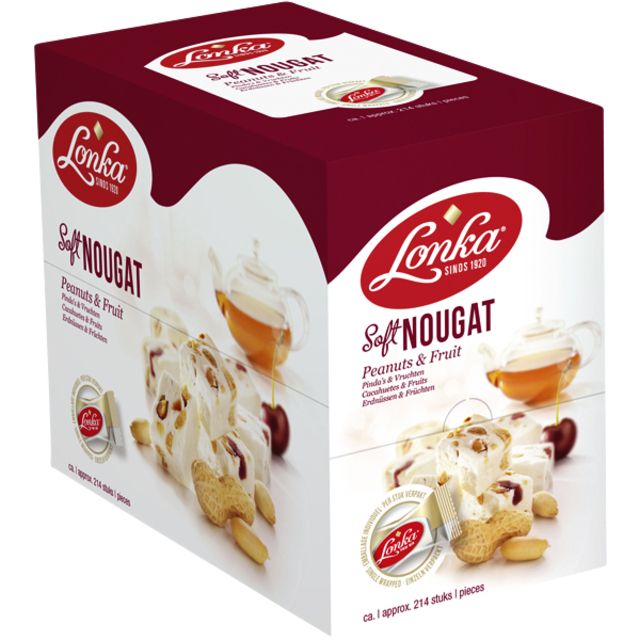 Lonka - Nougat pinda vrucht doos 214 stuks