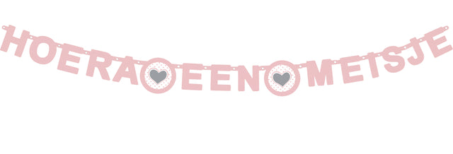 Haza - Buchstabengirlande ''Hooray a girl'' rosa | 5 Stück